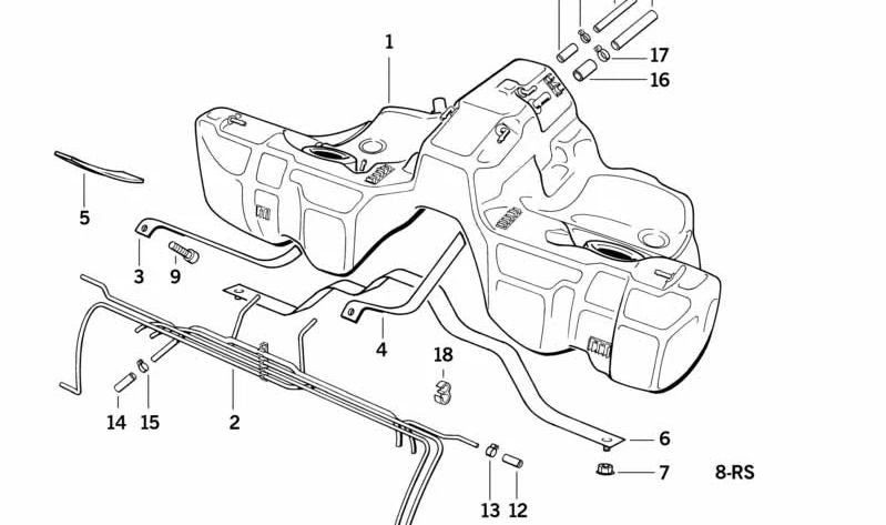 Depósito de Combustible de Plástico para BMW E31 (OEM 16111182313). Original BMW