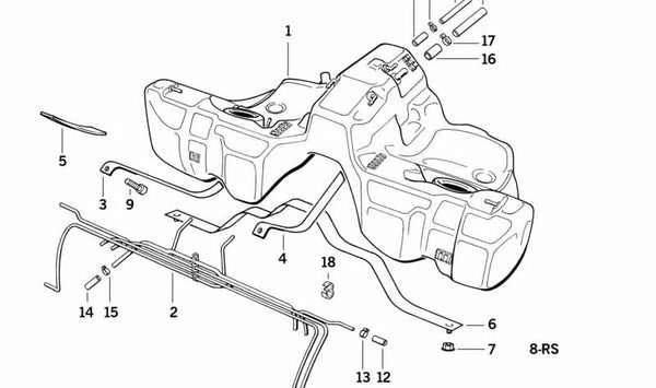 Abrazadera central OEM 16111181500 para BMW E31. Original BMW.