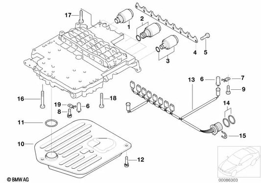 O-Ring para BMW Serie 3 E36, E46, Serie 5 E34, E39, Serie 7 E32, E38, Serie 8 E31, X5 E53, Z4 E85 (OEM 24345A549A0). Original BMW