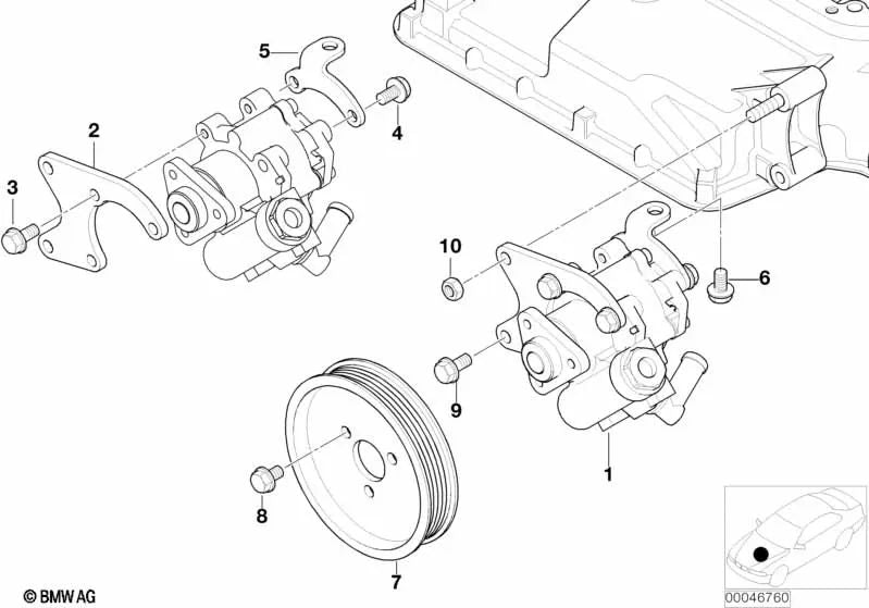 Polea para BMW Serie 5 E39, Serie 7 E65 (OEM 32421406769). Original BMW