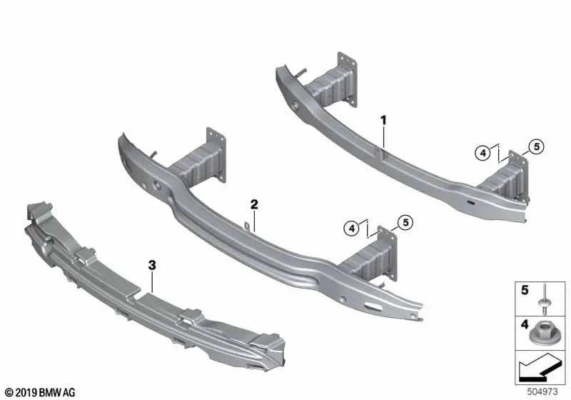 Front bumper support for BMW X1 E84 (OEM 51112990188). Genuine BMW