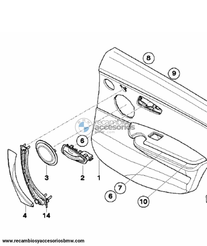 Agarrador Empuñadura Puerta Trasera Bmw E90 E91 E92 E93 Original De Recambios