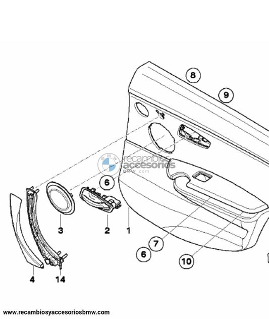 Agarrador Empuñadura Puerta Trasera Bmw E90 E91 E92 E93 Original De Recambios