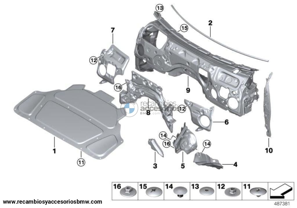 Aislamiento Acústico Insonorizante Capo Frontal Para Bmw G20 G21. Original Recambios