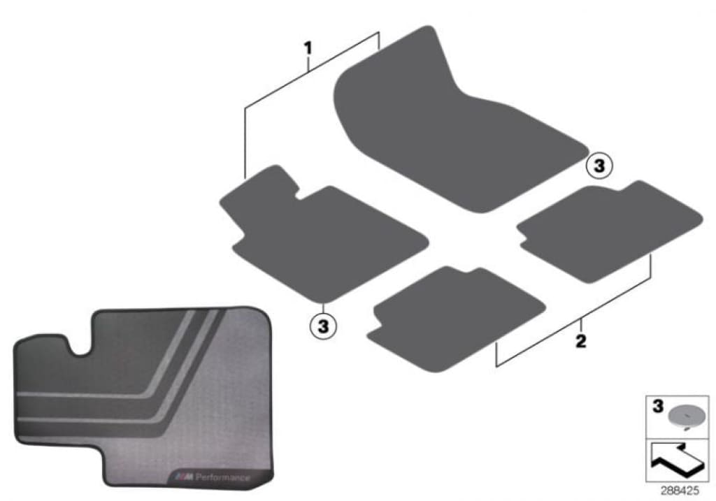 Alfombrillas Performance Delanteras Rhd Para Bmw F32 F33 F36 F82 F83. Original Recambios