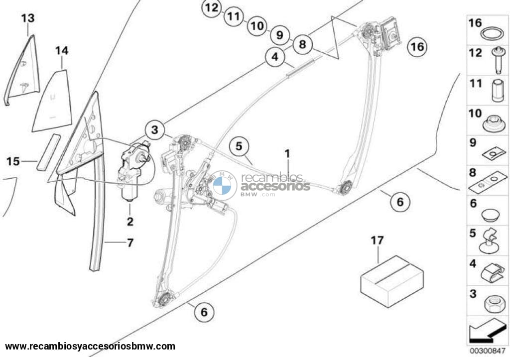 Alzacristales Elevalunas Delantero Sin Motor Para Bmw Serie 3 E46 Cabrio O Coupe. Original Recambios