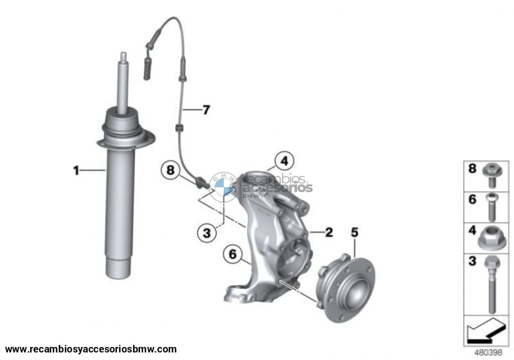 Amortiguador De Suspensión Delantero Para Bmw F30 F31. Original Recambios