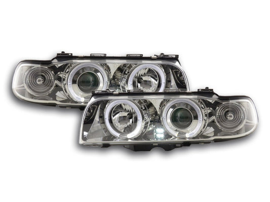 Juego De Faros Delanteros Bmw Serie 7 E38 95-98 Cromados Para Volante A La Derecha Lights >