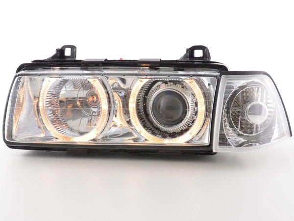 Faros delanteros ojos de angel BMW Serie 3 Berlina E36 92-98 cromados