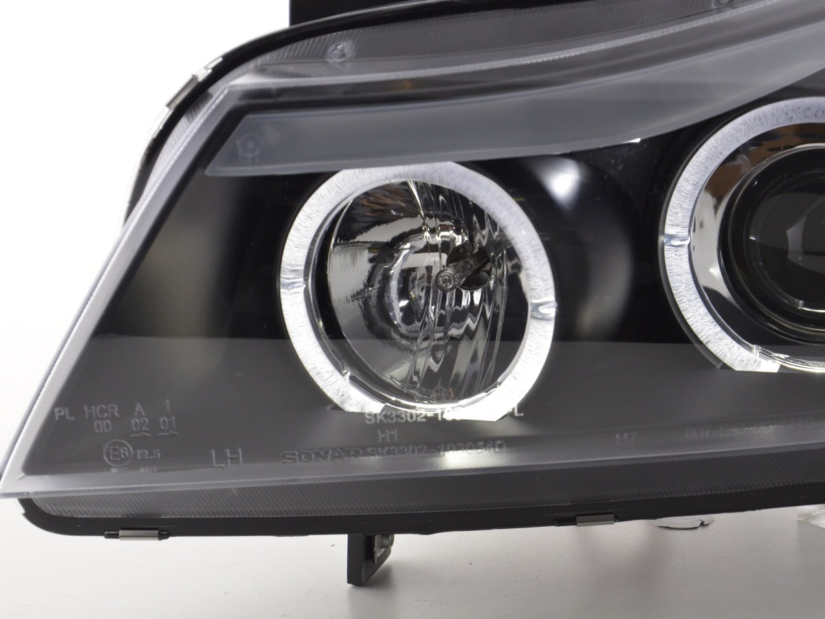 Front Headlights BMW 3 Series E90 / E91 05-08 Black