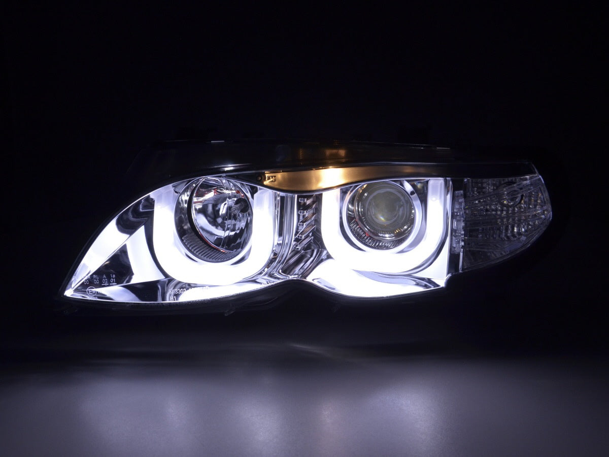 Faros Angel Eyes BMW Serie 3 E46 Berlina / Touring 02-05 cromados