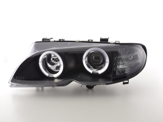 Faros delanteros delanteros BMW Serie 3 E46 Berlina / Touring 02-05 negro para volante a la derecha