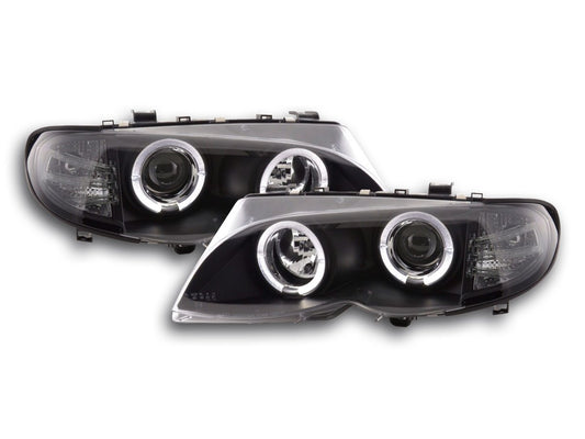 Juego De Faros Delanteros Bmw Serie 3 E46 Limo / Touring 02-05 Negro Para Volante A La Derecha