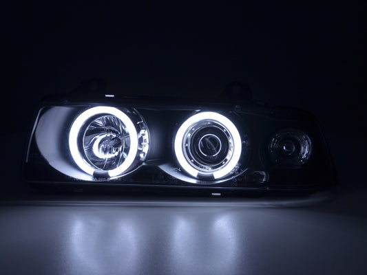 Angel Eyes CCFL Headlights BMW 3 Series E36 Coupe/Cabrio 92-98 Black