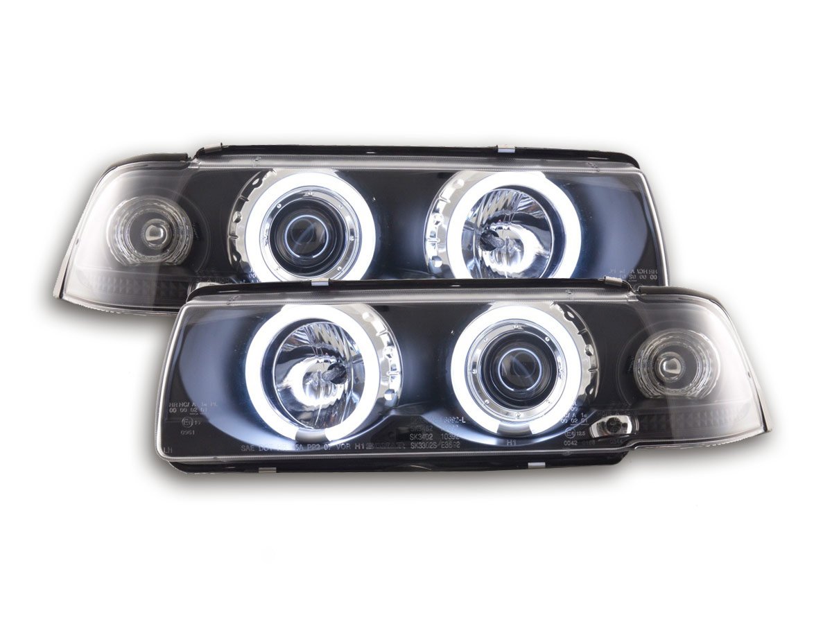 Juego De Faros Angel Eyes Ccfl Bmw Serie 3 E36 Coupe / Cabrio 92-98 Negro Lights > Headlights