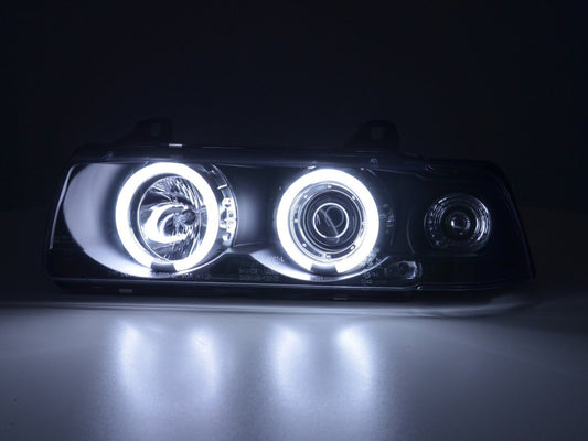 Juego De Faros Angel Eyes Ccfl Bmw Serie 3 E36 Limo 92-98 Negro Lights > Headlights