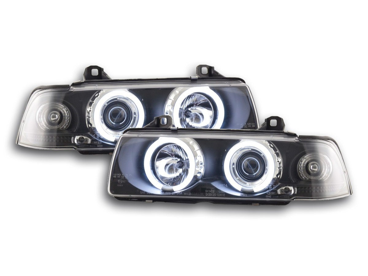 Juego De Faros Angel Eyes Ccfl Bmw Serie 3 E36 Limo 92-98 Negro Lights > Headlights