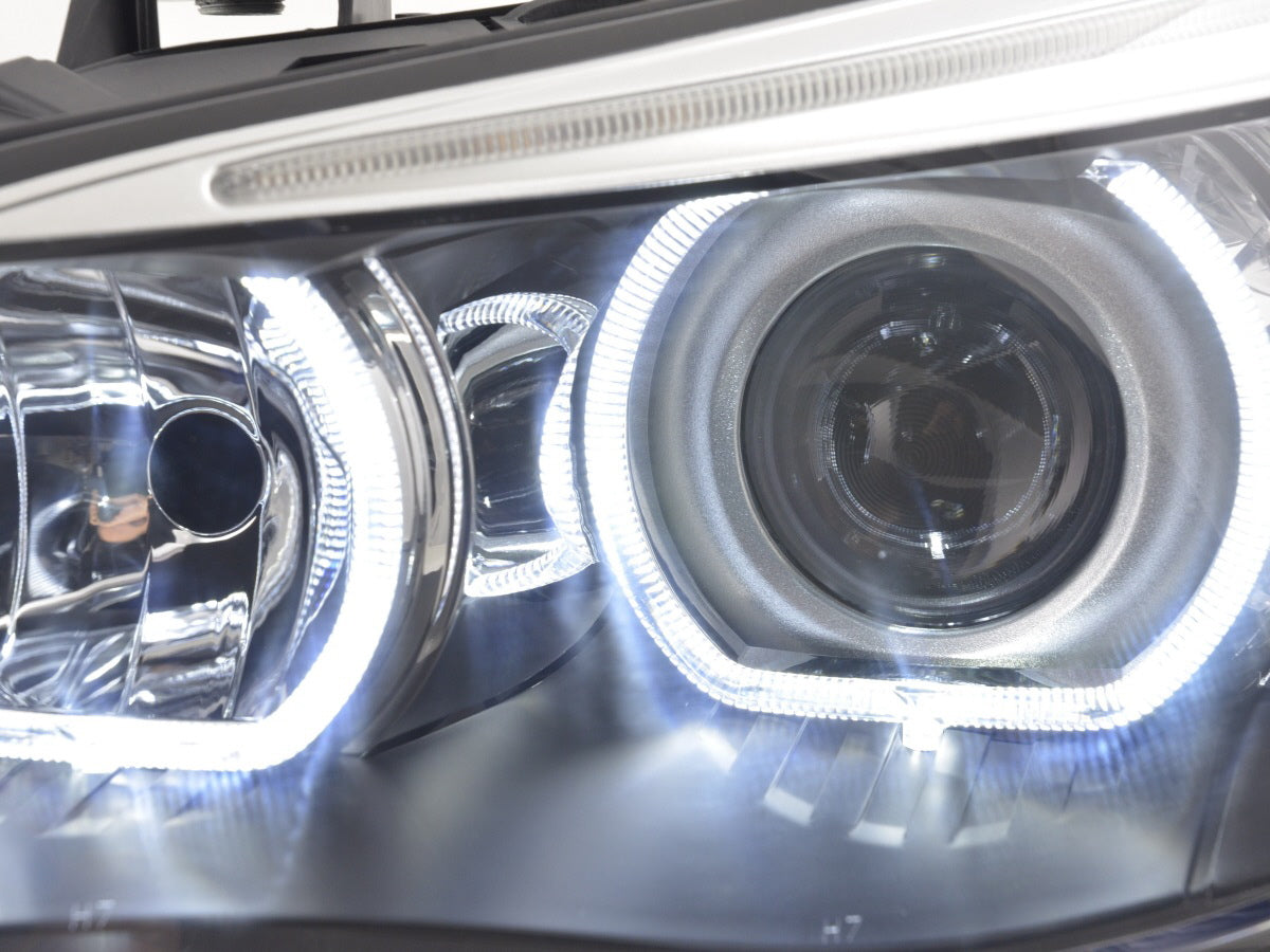 Faros Delanteros Con Ojos De Ángel Led Bmw Serie 5 E60 / E61 2003-2006 Negro Lights > Headlights