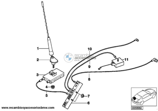 Antena Varilla Para Bmw E46 E85 E86 . Original Recambios