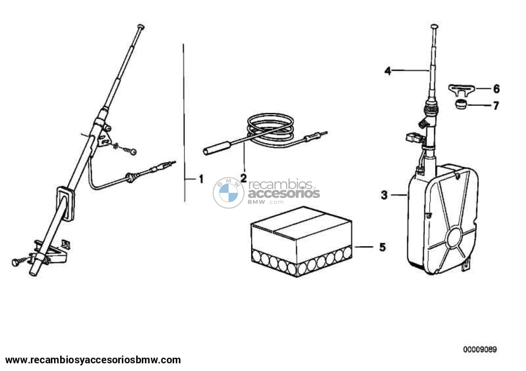 Antena Varilla Radio Para Bmw E21 E30 E12 E28 E24 E23. Original Recambios