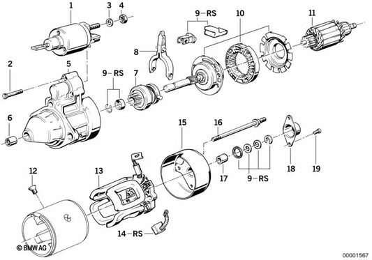 Needle Bearing for BMW E30 3 Series,E28 5 Series,E32, E38 7 Series (OEM 12411735888). Original BMW.