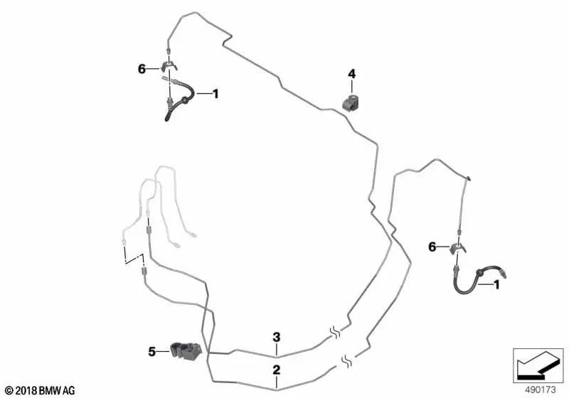 Conector de tubería para BMW Serie 8 F91, F92, G14, G15 (OEM 34306893977). Original BMW