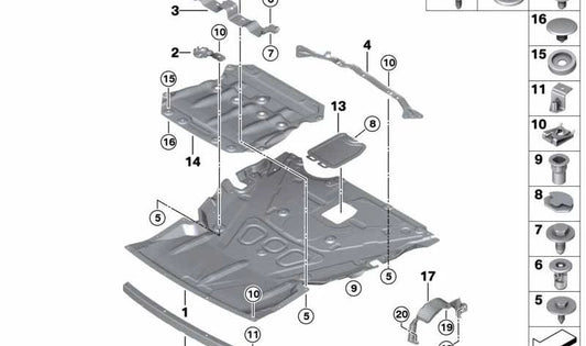 ALTERNATOR COVER OEM 51757465335 for BMW F20, F21, F22, F23, F30, F31, F34, F32, F33, F36. Original BMW.