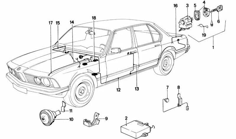 Hupe für BMW 3er E21, E30, 5er E12, E28, 6er E24, 7er E23 (OEM 61331367312). Original BMW