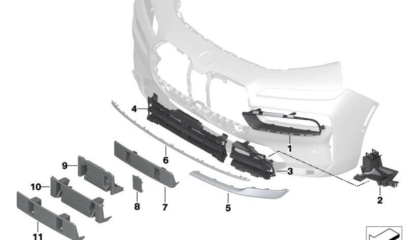 Supporto di registrazione frontale OEM 51139464066 per BMW G70. BMW originale.