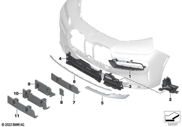 Moldura cromada derecha para BMW Serie 7 G70 (OEM 51135A01664). Original BMW