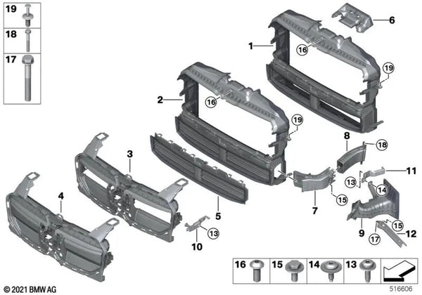 Conducción de aire del radiador desplazado izquierda para BMW Serie 2 U06 (OEM 51748737283). Original BMW