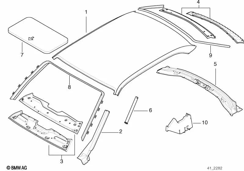 Conducto para BMW E38 (OEM 41328164112). Original BMW.