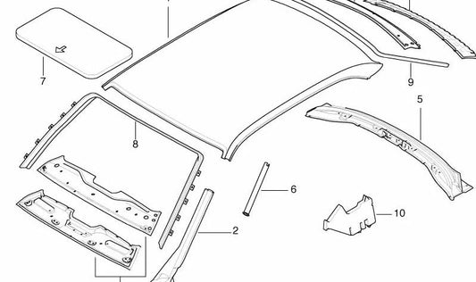 Front roof reinforcement for BMW E39, E38 (OEM 51488150297). Original BMW