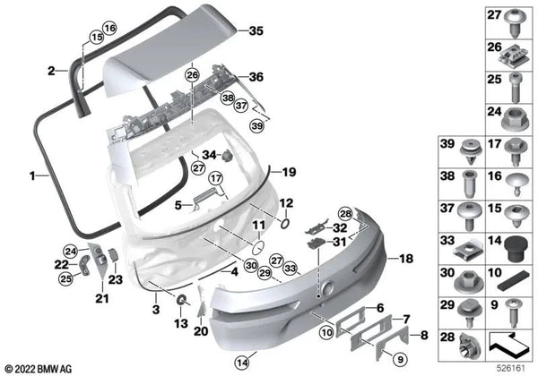 Moldura puerta trasera derecha para BMW I20 (OEM 51139881886). Original BMW.