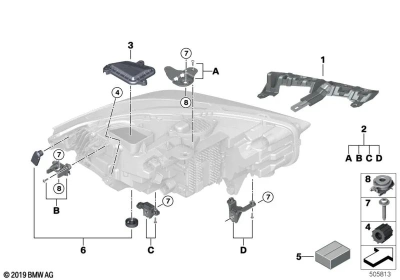 Kit de ventilación para BMW F40, F44 (OEM 63119883500). Original BMW