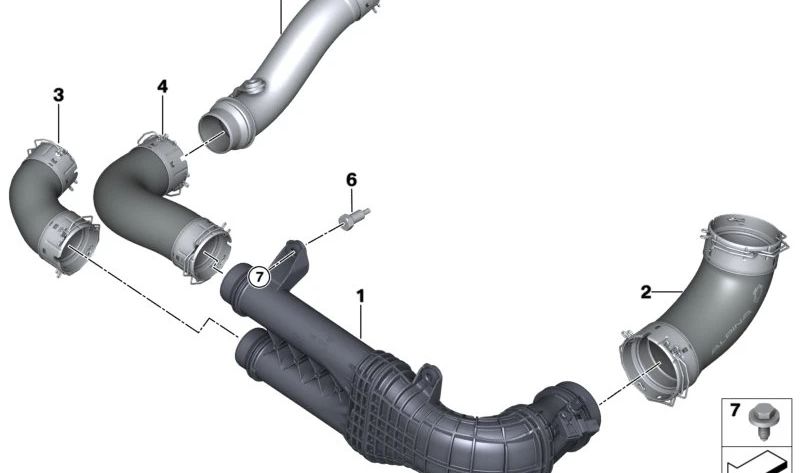 Separador de admissão de OEM 13718469698 para BMW G87, G20, G21, G80, G81, G26, G82, G83, F97, F98. BMW original.