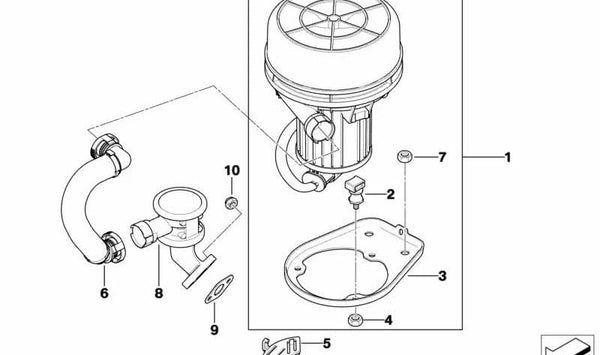 Placa adaptadora OEM 11727514954 para BMW E46, E65, E83, E85, E86. Original BMW