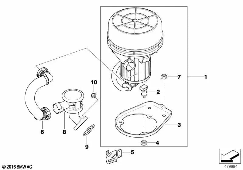 Soporte de Montaje para BMW X3 E83, Z4 E85, E86 (OEM 11723401027). Original BMW