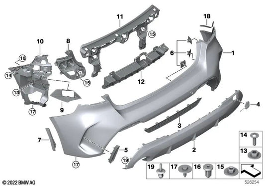 Hintere Mittelführung für BMW F40 (OEM 51128496655). Original BMW