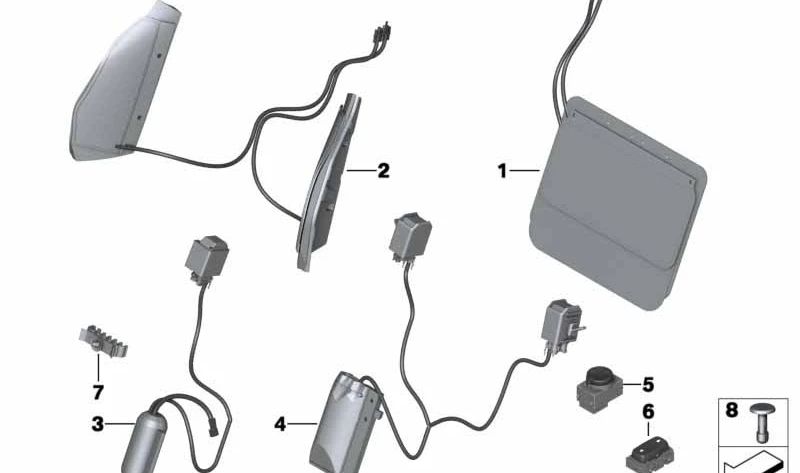 Cuscino lombare (Lordosenkissen) OEM 52107213760 per BMW Z4 E89. BMW originale.