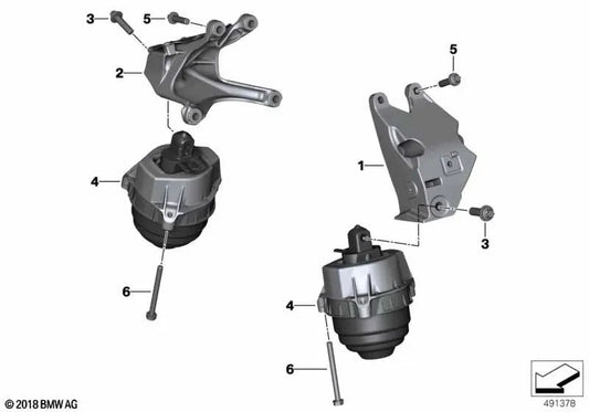 Soporte de motor derecho para BMW Serie 3 G20, G20N, G21 (OEM 22117581624). Original BMW