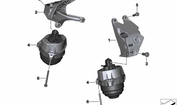 Soporte del motor izquierdo para BMW G42, G20, G22, G23, G26, G29 (OEM 22116876201). Original BMW