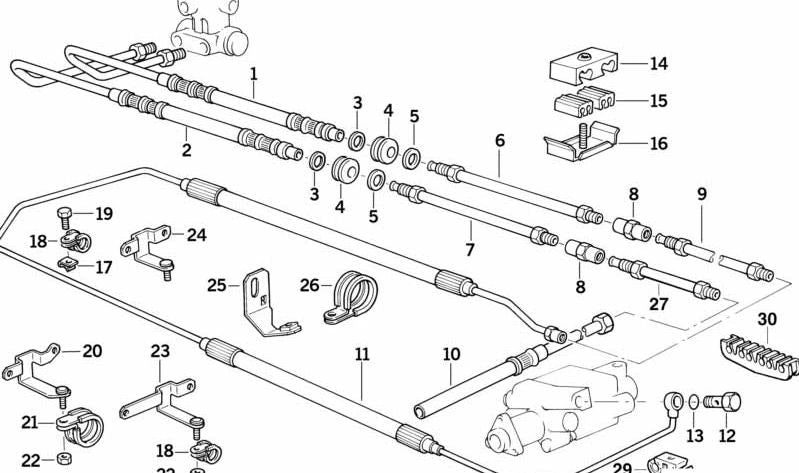 Vorlaufleitung para BMW E32 (OEM 32411140931). Original BMW