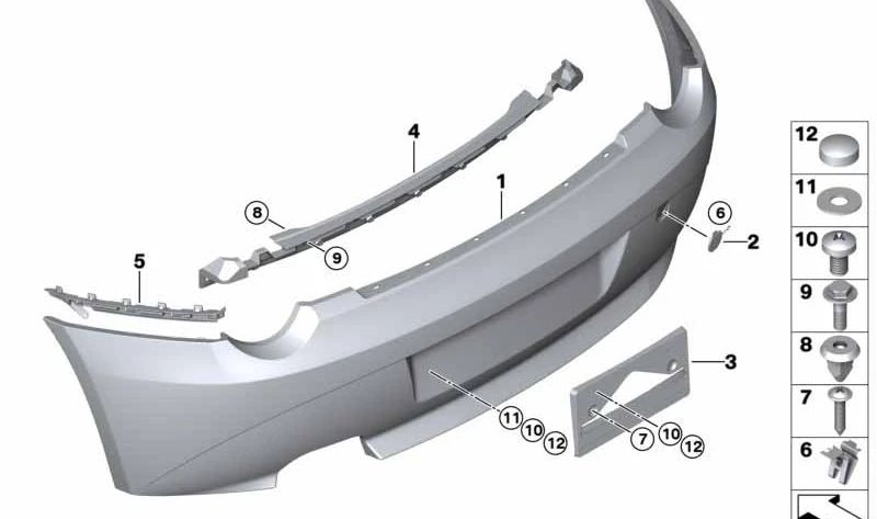 Soporte del parachoques para BMW Z4 E85 (OEM 51127016076). Original BMW.