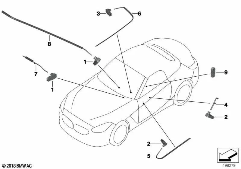 Luz guía línea de contorno puerta derecha para BMW Z4 G29 (OEM 63317938058). Original BMW