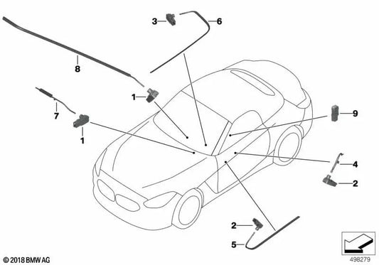 Luz guía línea de contorno puerta derecha para BMW Z4 G29 (OEM 63317938058). Original BMW