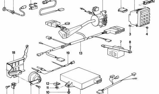 Conector de codificación OEM 65811375975 para BMW E23. Original BMW.