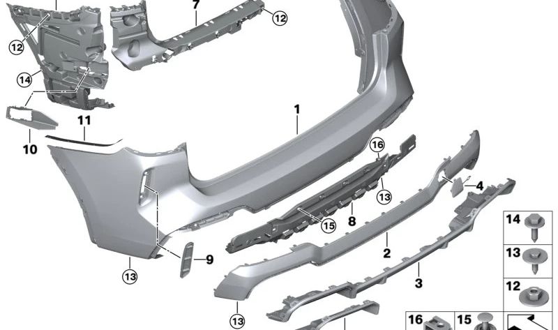 Adaptador traseiro OEM 51129850847 para BMW X3 G08. BMW original.