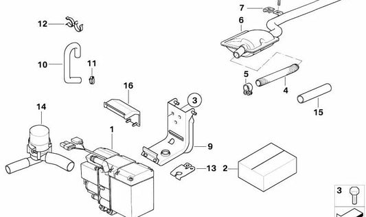 Manguera de admisión de aire para BMW Serie 5 E39, Serie 7 E38 (OEM 64128380934). Original BMW