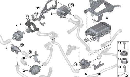 Bomba de refrigerante eléctrica para BMW Serie 4 G26E, G26F, Serie 5 G60, G61, G68, Serie 7 G70, i I20, X5 G18N, X6 G06N (OEM 11519455034). Original BMW